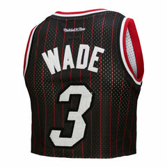 Black Dwyane Wade Miami Heat x DANNIJO Women's Fashion Cropped Basketball Jersey | NBA