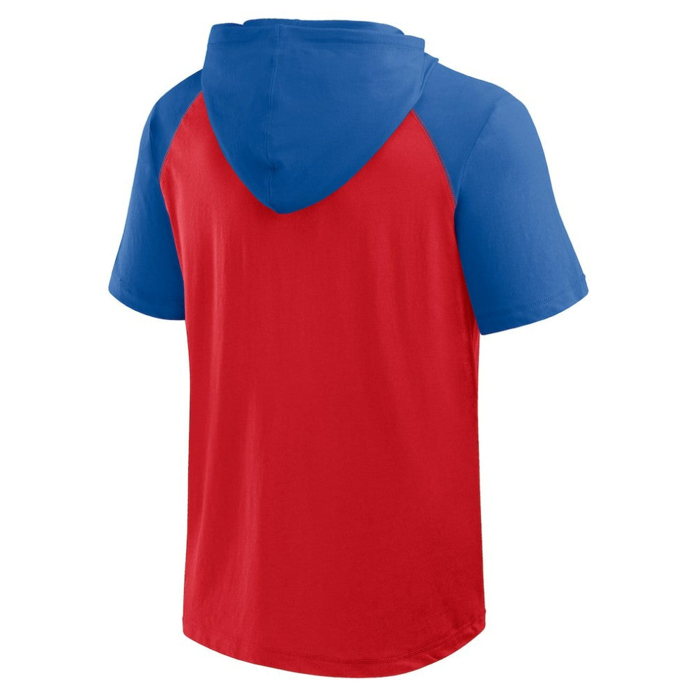 Philadelphia Phillies Logo Athletic Prime Raglan Short Sleeve Hoodie T-Shirt - MLB Hoodies