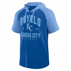 Kansas City Royals Logo Athletic Prime Raglan Short Sleeve Hoodie T-Shirt - MLB Hoodies