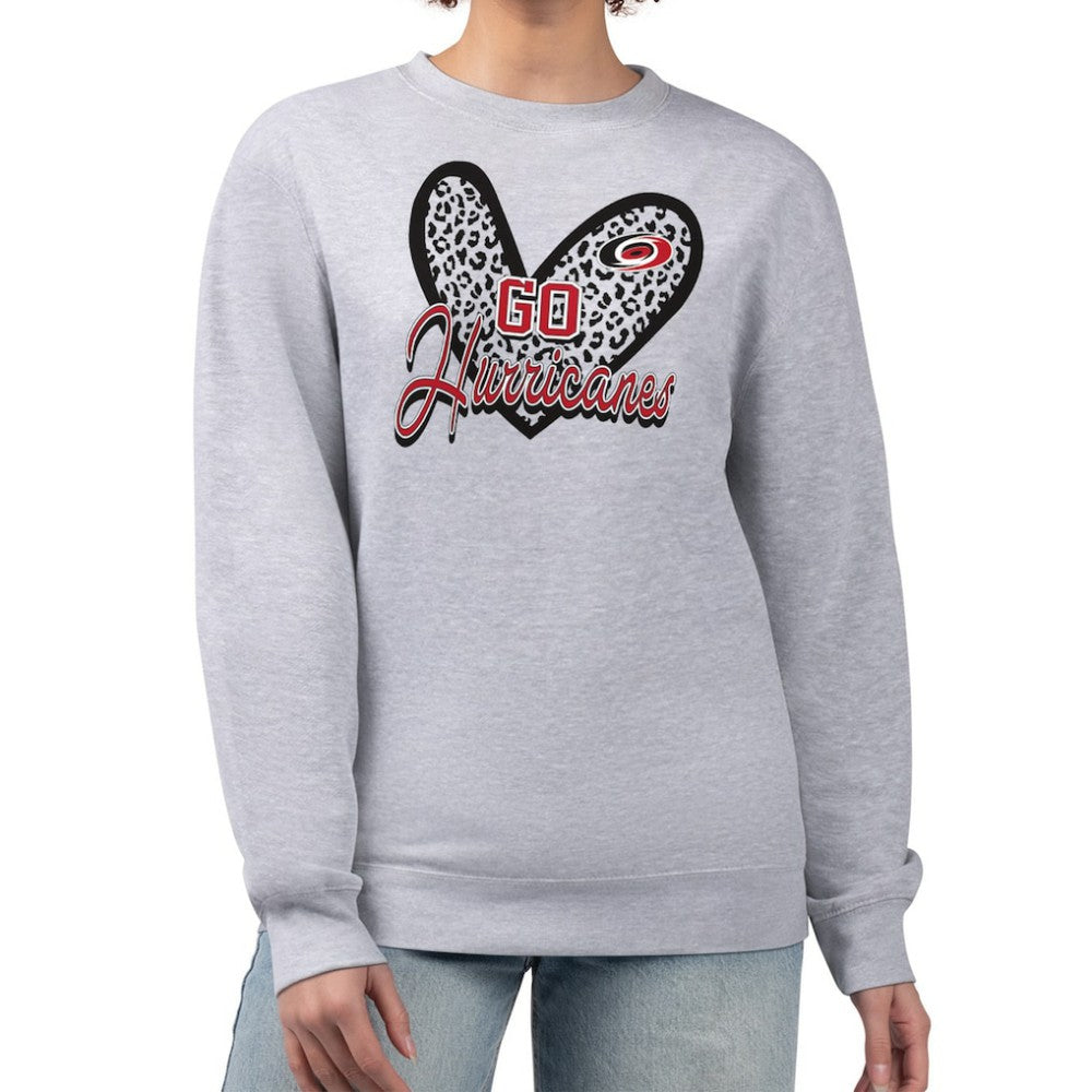 Carolina Hurricanes G-III 4Her by Carl Banks Women's Animal Print Heart Fleece Pullover Sweatshirt -  NHL Sweatshirts