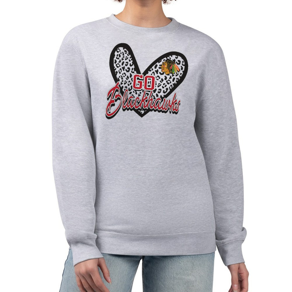 Chicago Blackhawks G-III 4Her by Carl Banks Women's Animal Print Heart Fleece Pullover Sweatshirt -  NHL Sweatshirts