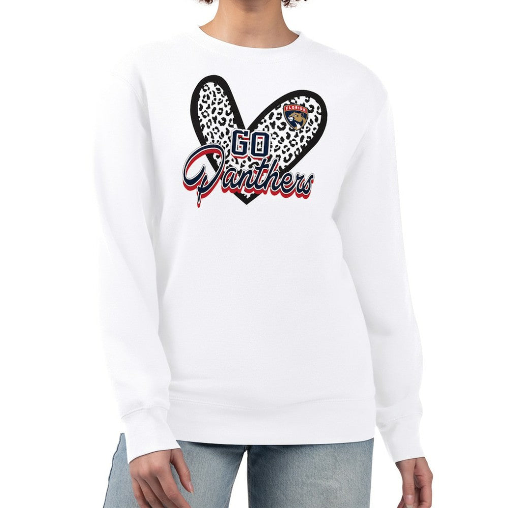 Florida Panthers G-III 4Her by Carl Banks Women's Animal Print Heart Fleece Pullover Sweatshirt -  NHL Sweatshirts