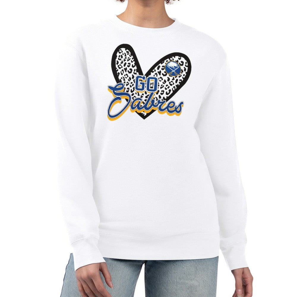 Buffalo Sabres G-III 4Her by Carl Banks Women's Animal Print Heart Fleece Pullover Sweatshirt -  NHL Sweatshirts