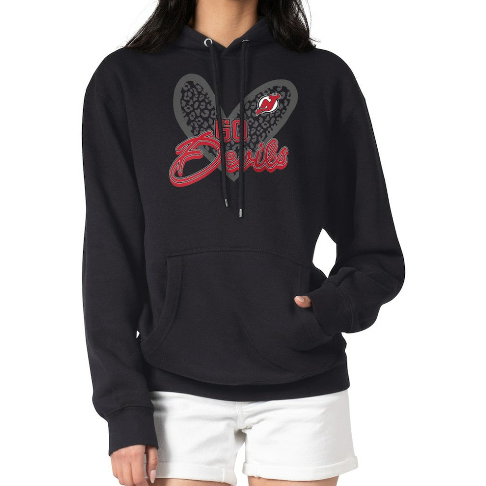 New Jersey Devils G-III 4Her by Carl Banks Women's Animal Print Heart Fleece Pullover Hoodie -  NHL Jerseys