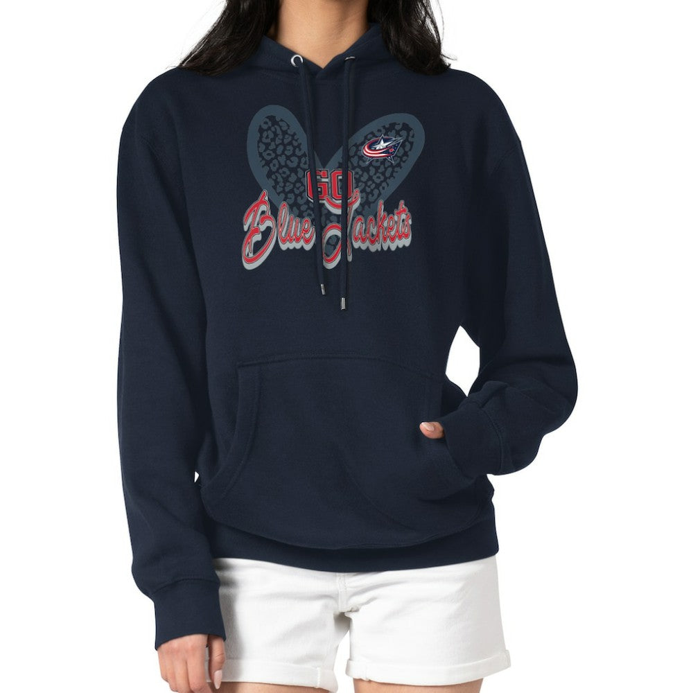 Columbus Blue Jackets G-III 4Her by Carl Banks Women's Animal Print Heart Fleece Pullover Hoodie -  NHL Hoodies
