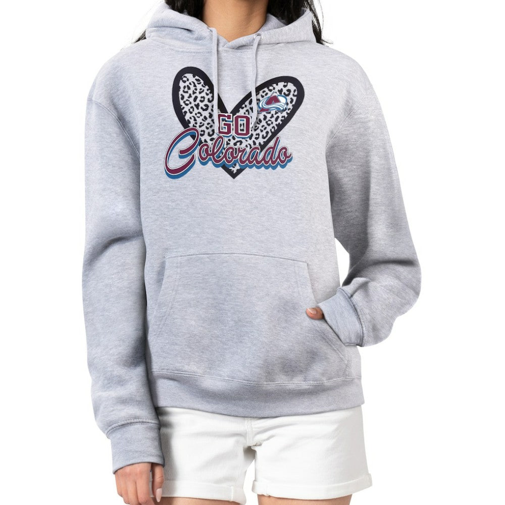 Colorado Avalanche G-III 4Her by Carl Banks Women's Animal Print Heart Fleece Pullover Hoodie -  NHL Hoodies