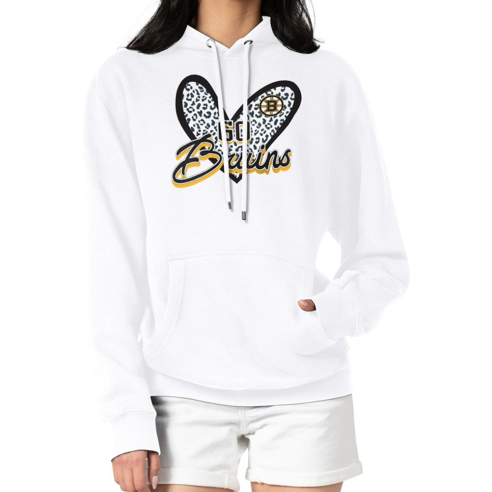 Boston Bruins G-III 4Her by Carl Banks Women's Animal Print Heart Fleece Pullover Hoodie -  NHL Hoodies
