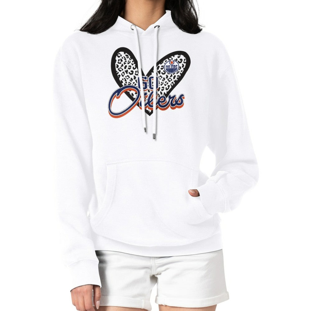 Edmonton Oilers G-III 4Her by Carl Banks Women's Animal Print Heart Fleece Pullover Hoodie -  NHL Hoodies