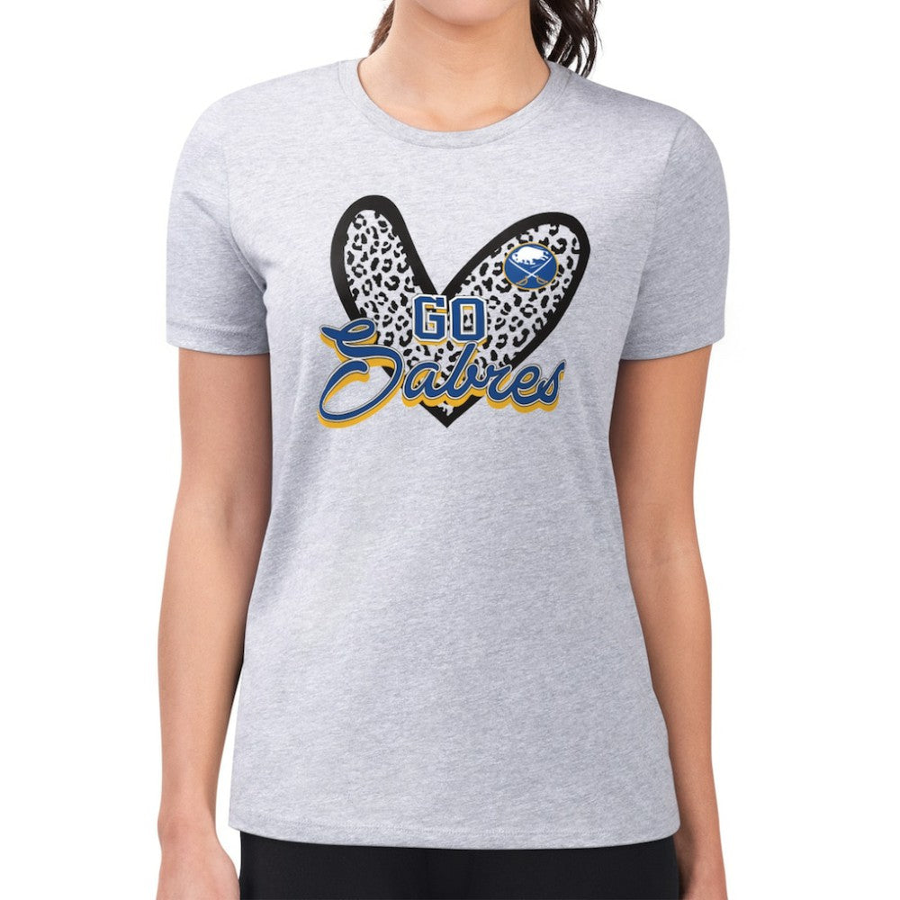 Buffalo Sabres G-III 4Her by Carl Banks Women's Super-Slim Fit Lightweight Animal Print Heart T-Shirt -  NHL T-shirts