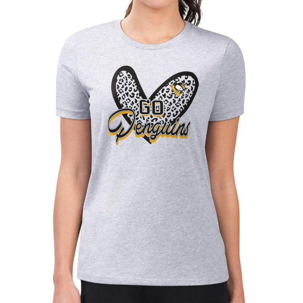 Pittsburgh Penguins G-III 4Her by Carl Banks Women's Super-Slim Fit Lightweight Animal Print Heart T-Shirt -  NHL T-shirts