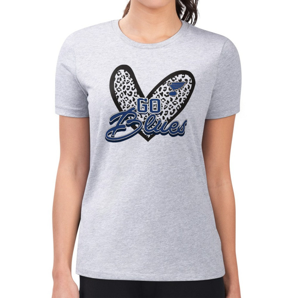 St. Louis Blues G-III 4Her by Carl Banks Women's Super-Slim Fit Lightweight Animal Print Heart T-Shirt -  NHL T-shirts