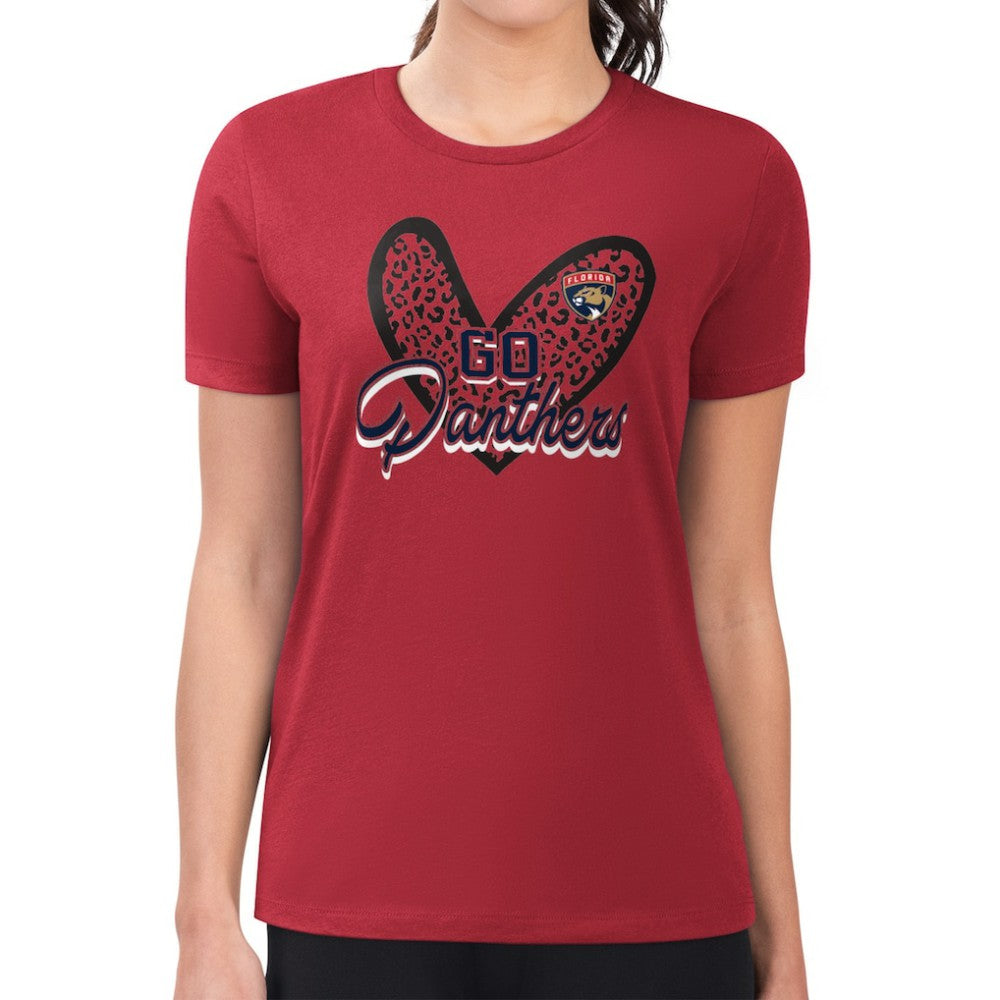 Florida Panthers G-III 4Her by Carl Banks Women's Super-Slim Fit Lightweight Animal Print Heart T-Shirt -  NHL T-shirts