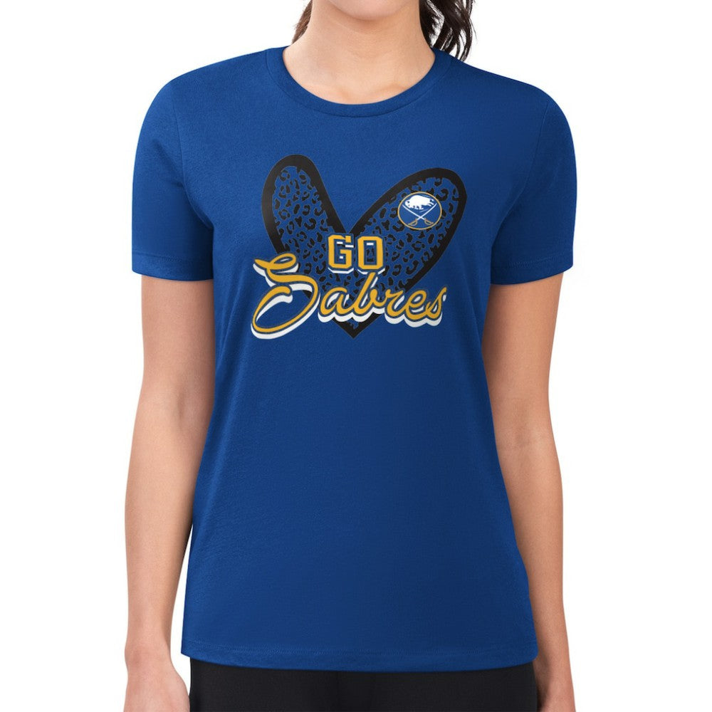 Buffalo Sabres G-III 4Her by Carl Banks Women's Super-Slim Fit Lightweight Animal Print Heart T-Shirt -  NHL T-shirts