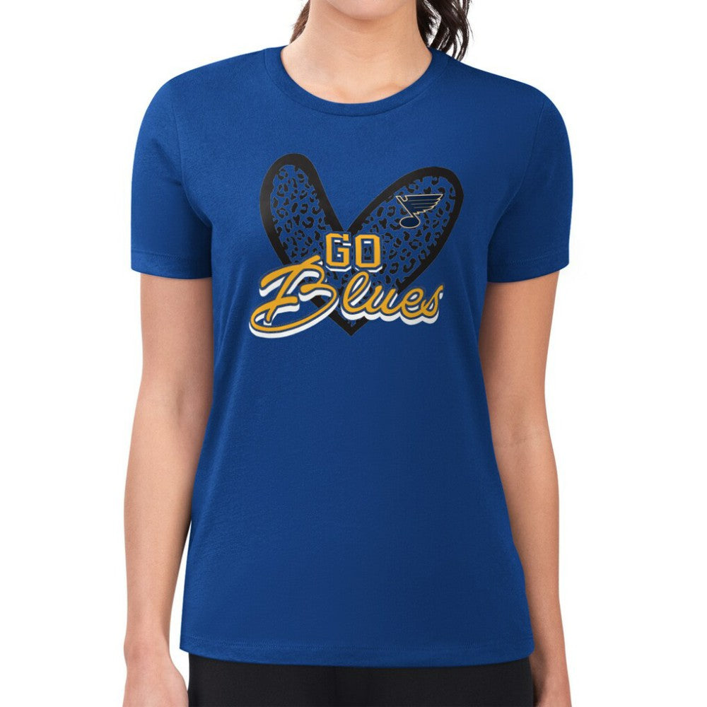 St. Louis Blues G-III 4Her by Carl Banks Women's Super-Slim Fit Lightweight Animal Print Heart T-Shirt -  NHL T-shirts