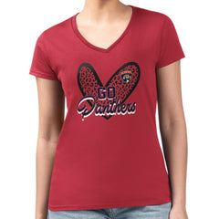 Florida Panthers G-III 4Her by Carl Banks Women's Super-Slim Fit Lightweight Animal Print Heart V-Neck T-Shirt -  NHL T-shirts