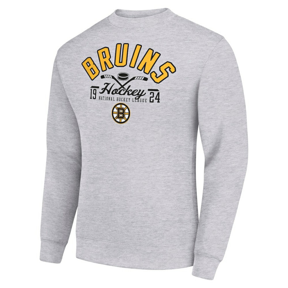 Boston Bruins Starter Stick And Puck Logo Fleece Pullover Sweatshirt -  NHL Sweatshirts
