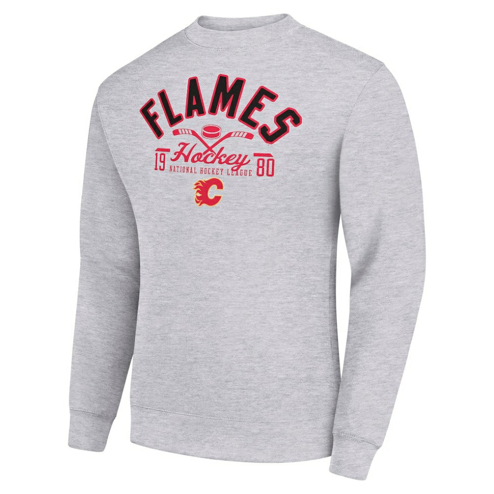 Calgary Flames Starter Stick And Puck Logo Fleece Pullover Sweatshirt -  NHL Sweatshirts