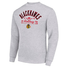 Chicago Blackhawks Starter Stick And Puck Logo Fleece Pullover Sweatshirt -  NHL Sweatshirts