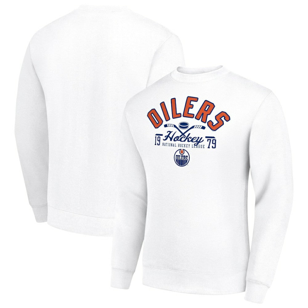 Edmonton Oilers Starter Stick And Puck Logo Fleece Pullover Sweatshirt -  NHL Sweatshirts