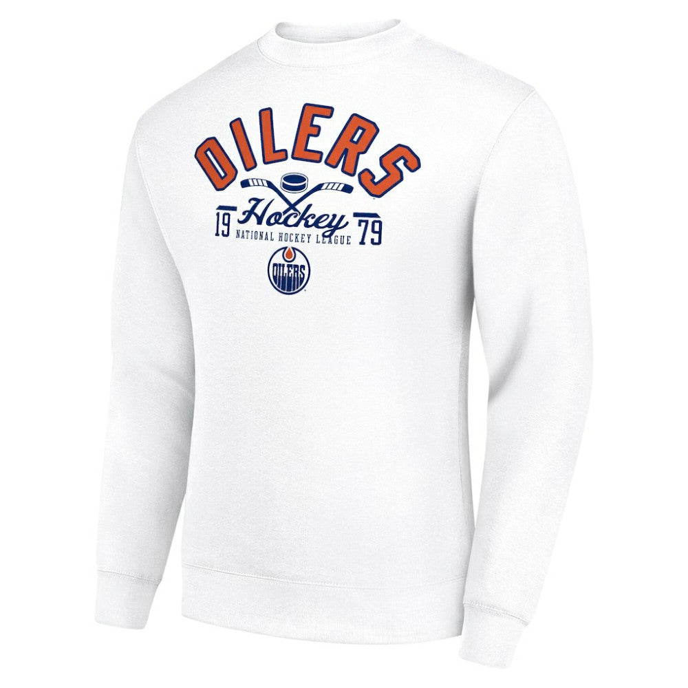 Edmonton Oilers Starter Stick And Puck Logo Fleece Pullover Sweatshirt -  NHL Sweatshirts