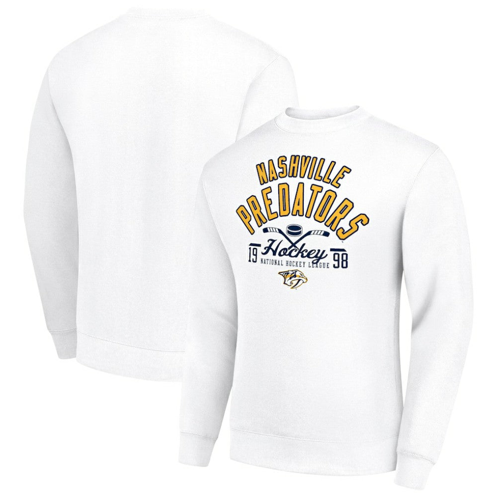 Nashville Predators Starter Stick And Puck Logo Fleece Pullover Sweatshirt -  NHL Sweatshirts