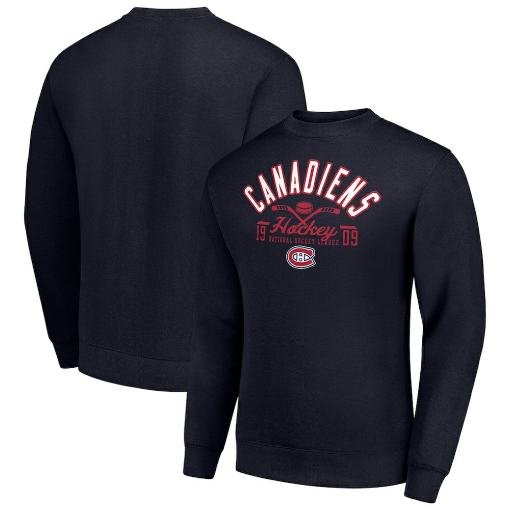 Montreal Canadiens Starter Stick And Puck Logo Fleece Pullover Sweatshirt -  NHL Sweatshirts