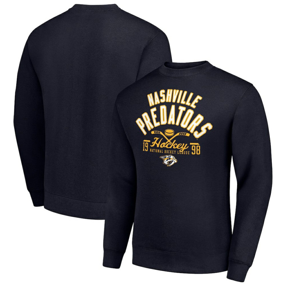 Nashville Predators Starter Stick And Puck Logo Fleece Pullover Sweatshirt -  NHL Sweatshirts