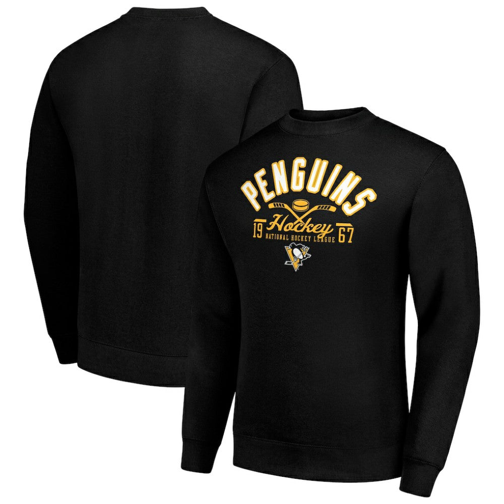Pittsburgh Penguins Starter Stick And Puck Logo Fleece Pullover Sweatshirt -  NHL Sweatshirts