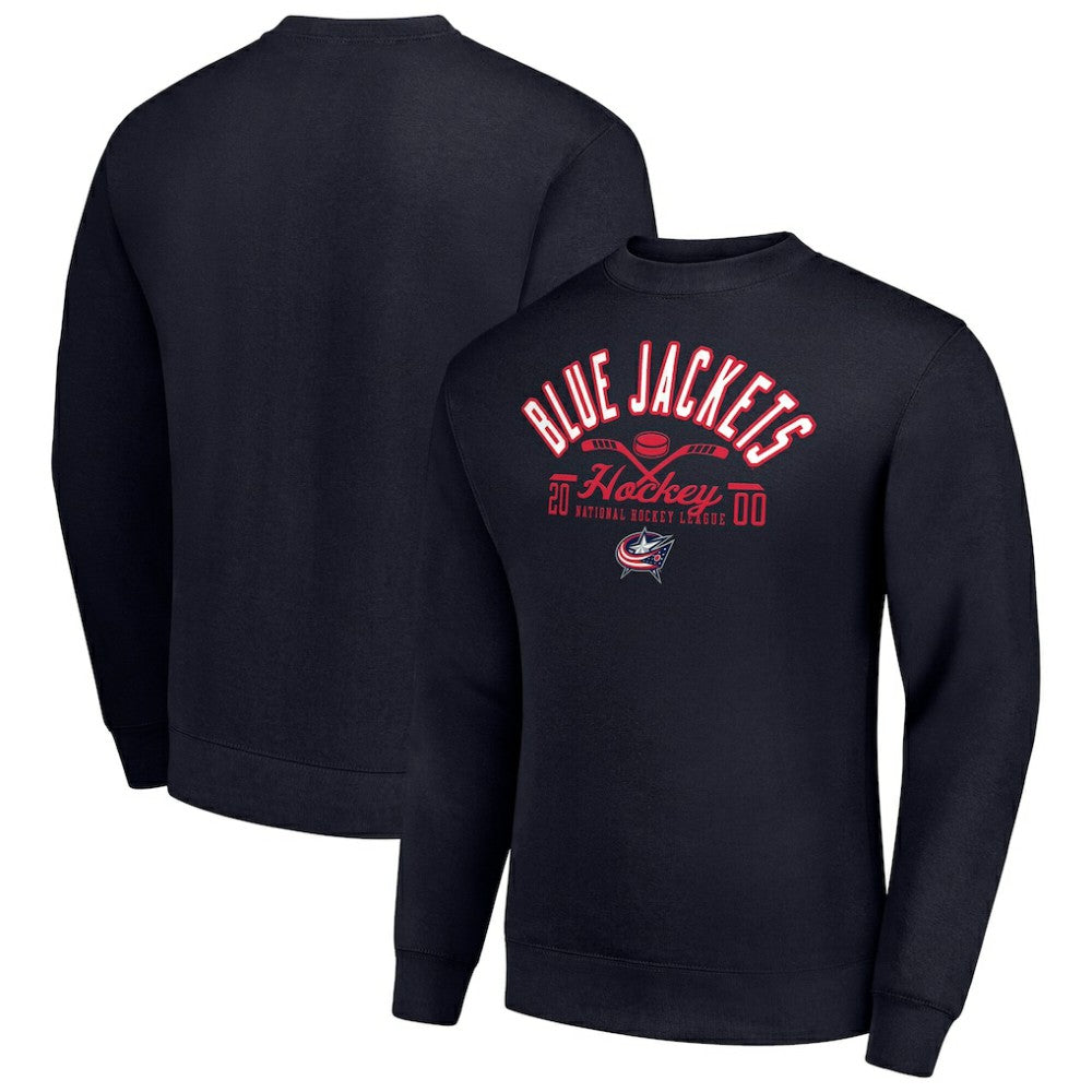 Columbus Blue Jackets Starter Stick And Puck Logo Fleece Pullover Sweatshirt -  NHL Sweatshirts