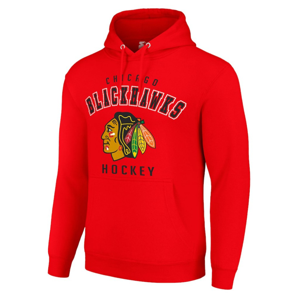 Chicago Blackhawks Starter Logo Pullover Hoodie -  NHL Hoodies