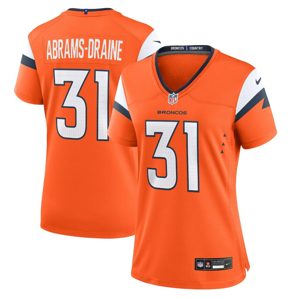 Denver Broncos Kris Abrams-Draine  Women's Team Game Jersey | NFL New