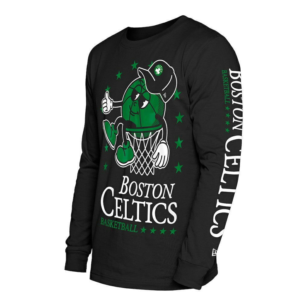 Black Boston Celtics Old School Sport Long Sleeve T-Shirt | NBA