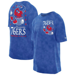 Royal Philadelphia 76ers Old School Sport Enzyme Wash Oversized T-Shirt | NBA