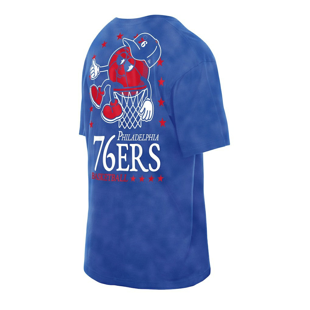 Royal Philadelphia 76ers Old School Sport Enzyme Wash Oversized T-Shirt | NBA