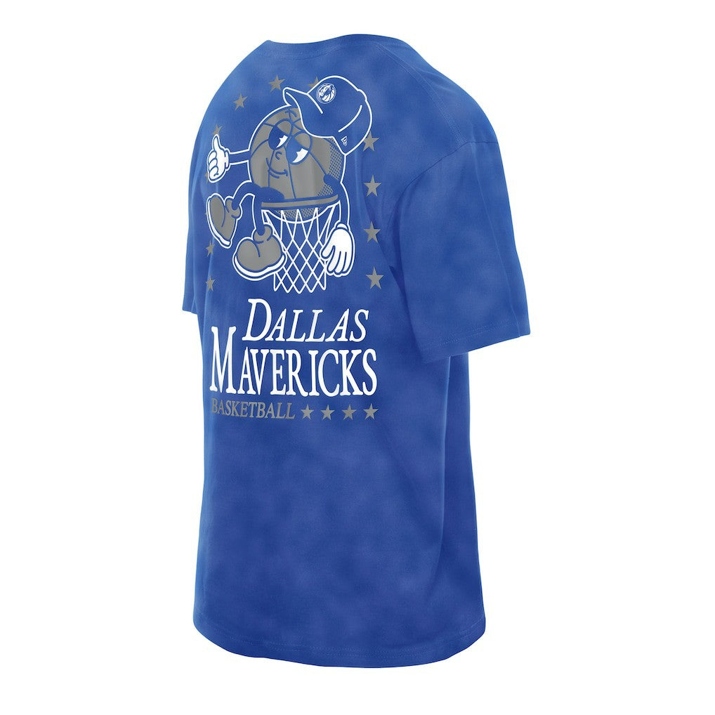 Blue Dallas Mavericks Old School Sport Enzyme Wash Oversized T-Shirt sale | NBA