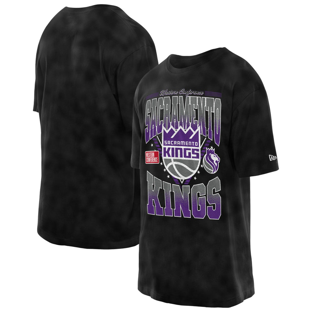 Black Sacramento Kings Old School Sport Vintage Wash T-Shirt | NBA