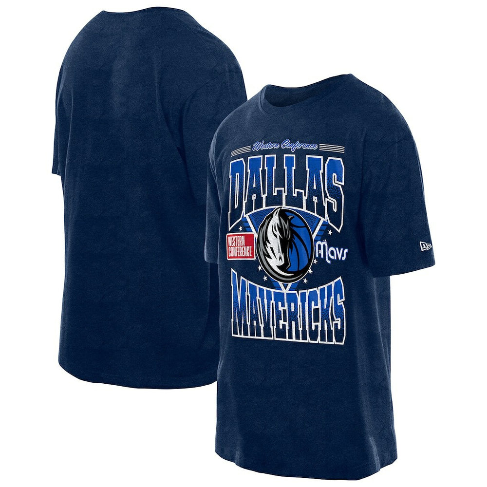 Navy Dallas Mavericks Boxy Old School Sport Vintage Wash T-Shirt sale | NBA