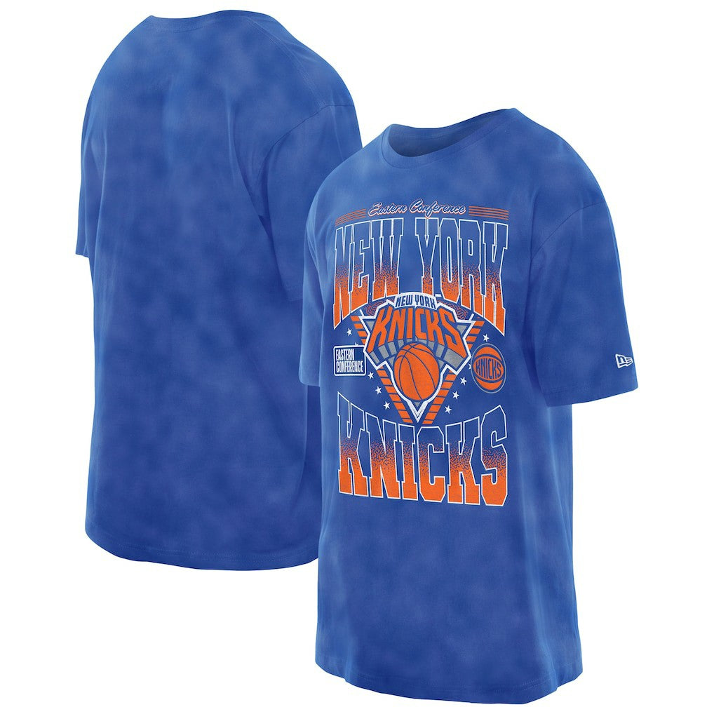 Blue New York Knicks Old School Sport Vintage Wash T-Shirt | NBA