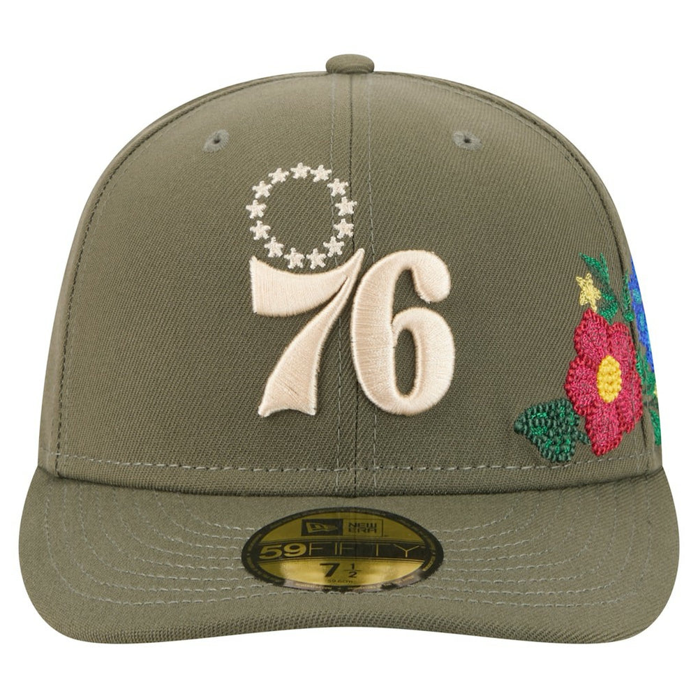 Olive Philadelphia 76ers Tonal Florals 59FIFTY Fitted Hat | NBA