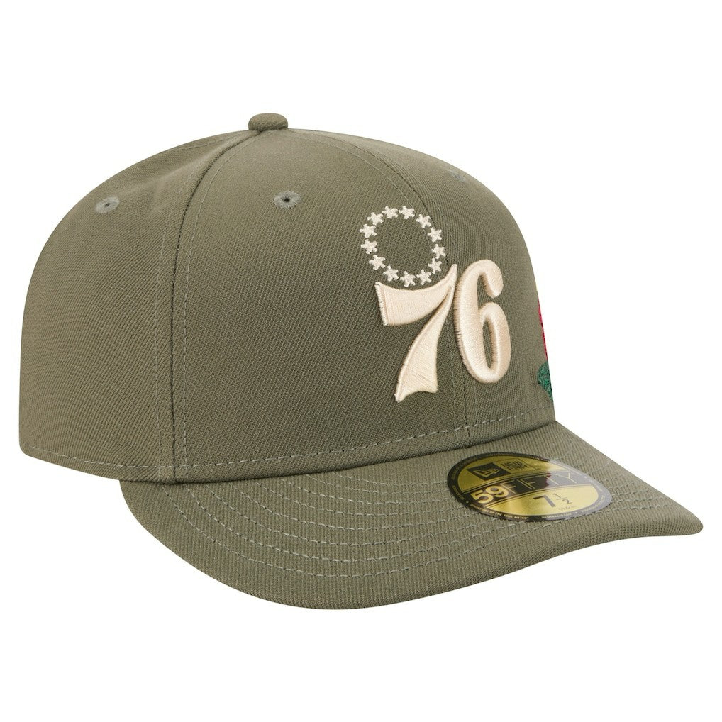 Olive Philadelphia 76ers Tonal Florals 59FIFTY Fitted Hat | NBA