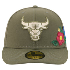 Olive Chicago Bulls Tonal Florals 59FIFTY Fitted Hat | NBA