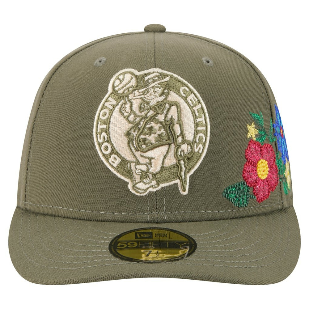 Olive Boston Celtics Tonal Florals 59FIFTY Fitted Hat | NBA