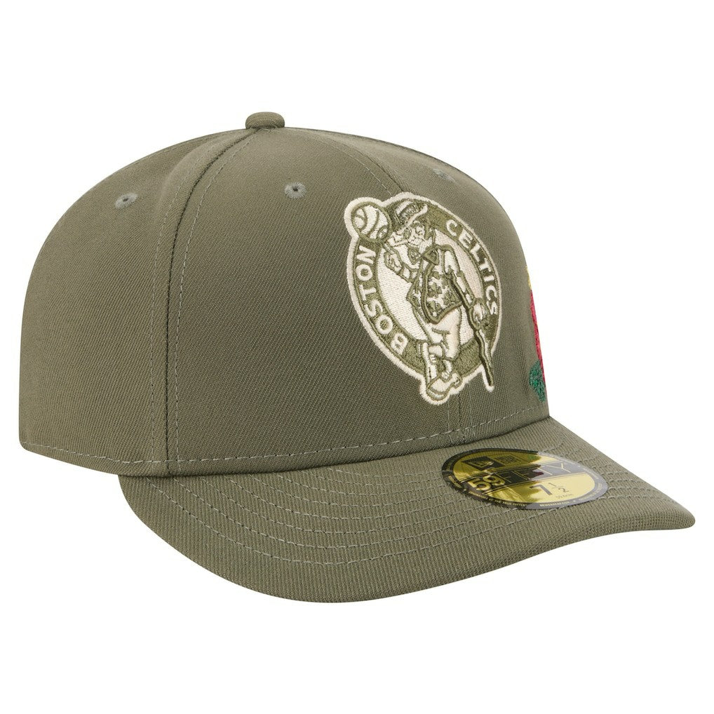 Olive Boston Celtics Tonal Florals 59FIFTY Fitted Hat | NBA
