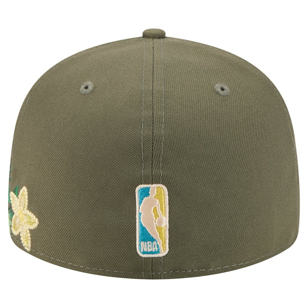 Olive Boston Celtics Tonal Florals 59FIFTY Fitted Hat | NBA