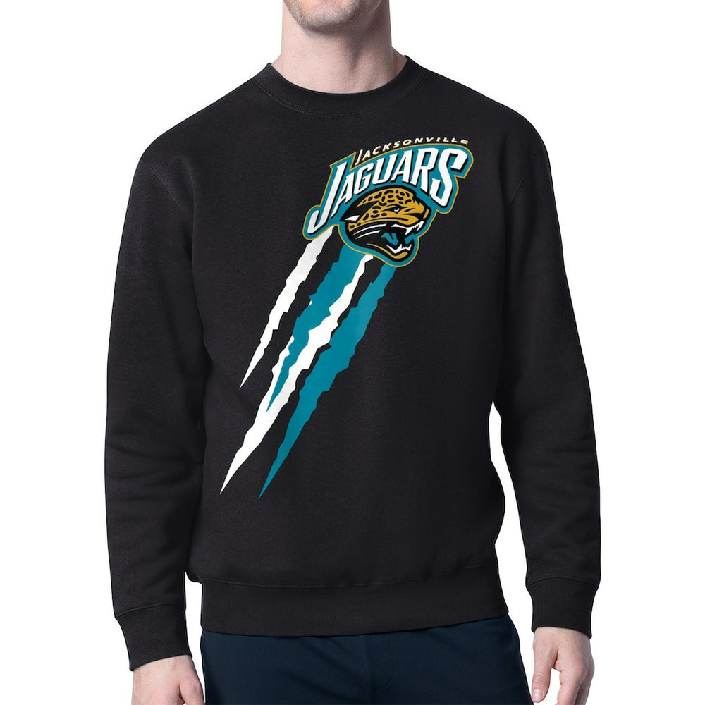 Jacksonville Jaguars Starter Retro Team Logo Color Scratch Pullover Sweatshirt | NFL Discount