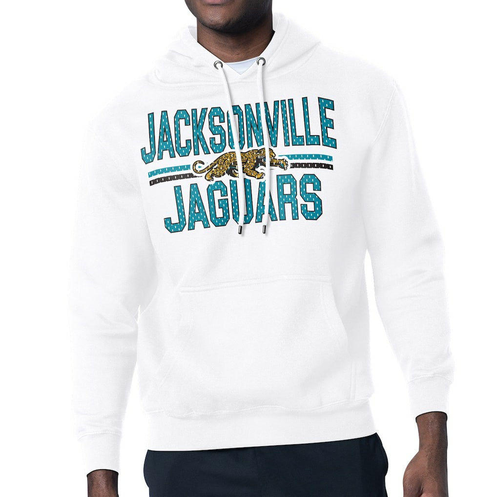 Jacksonville Jaguars Starter Mesh Look Retro Team Logo Pullover Hoodie | NFL Hot