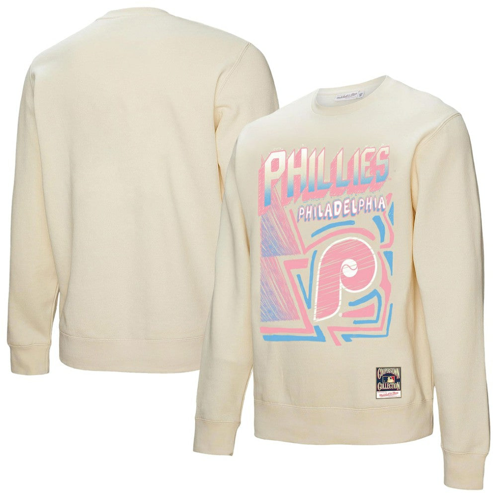 Philadelphia Phillies Mitchell & Ness Sidewalk Sketch Pullover Sweatshirt - MLB Pullover