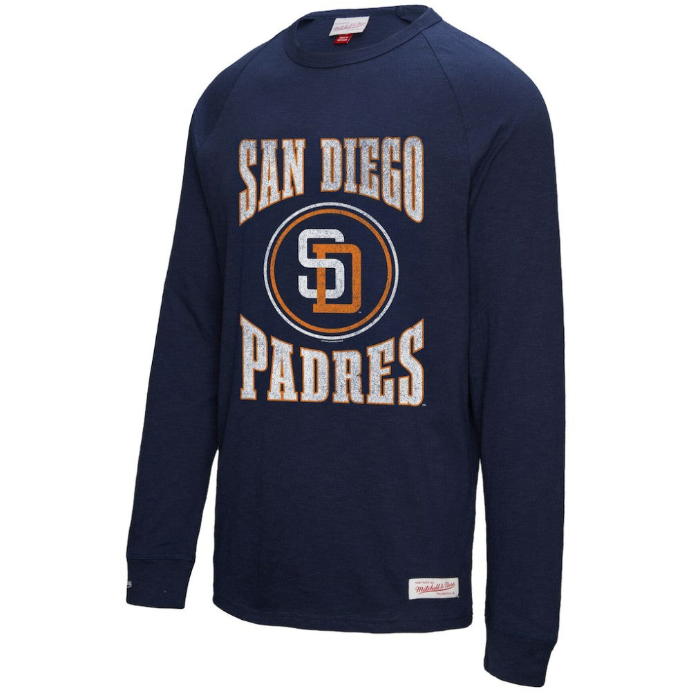 San Diego Padres Mitchell & Ness Arched Logo Slub Long Sleeve T-Shirt - MLB T-shirts
