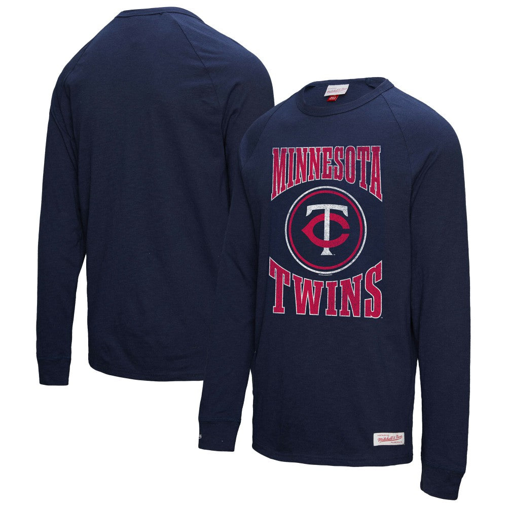 Minnesota Twins Mitchell & Ness Arched Logo Slub Long Sleeve T-Shirt - MLB T-shirts