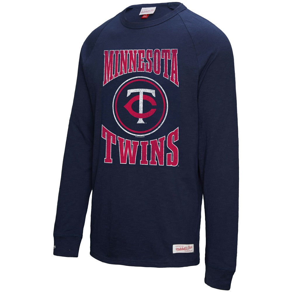 Minnesota Twins Mitchell & Ness Arched Logo Slub Long Sleeve T-Shirt - MLB T-shirts